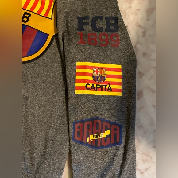 FC Barcelona Gray XL Hooded Sweatshirt - Picture 8 of 10